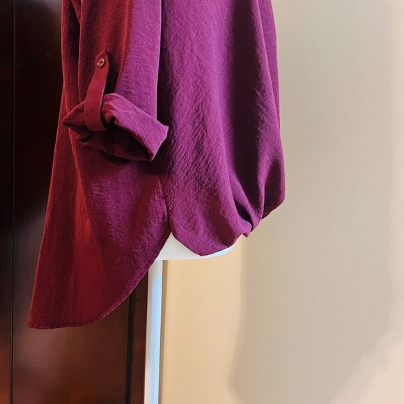 Women's Business Casual Top - Maroon - Small - Picture 4 of 6
